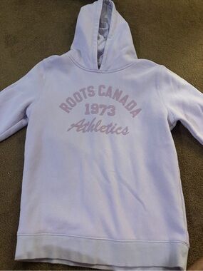 Roots Lavender Crewneck Hoodie with Faded Pink Logo